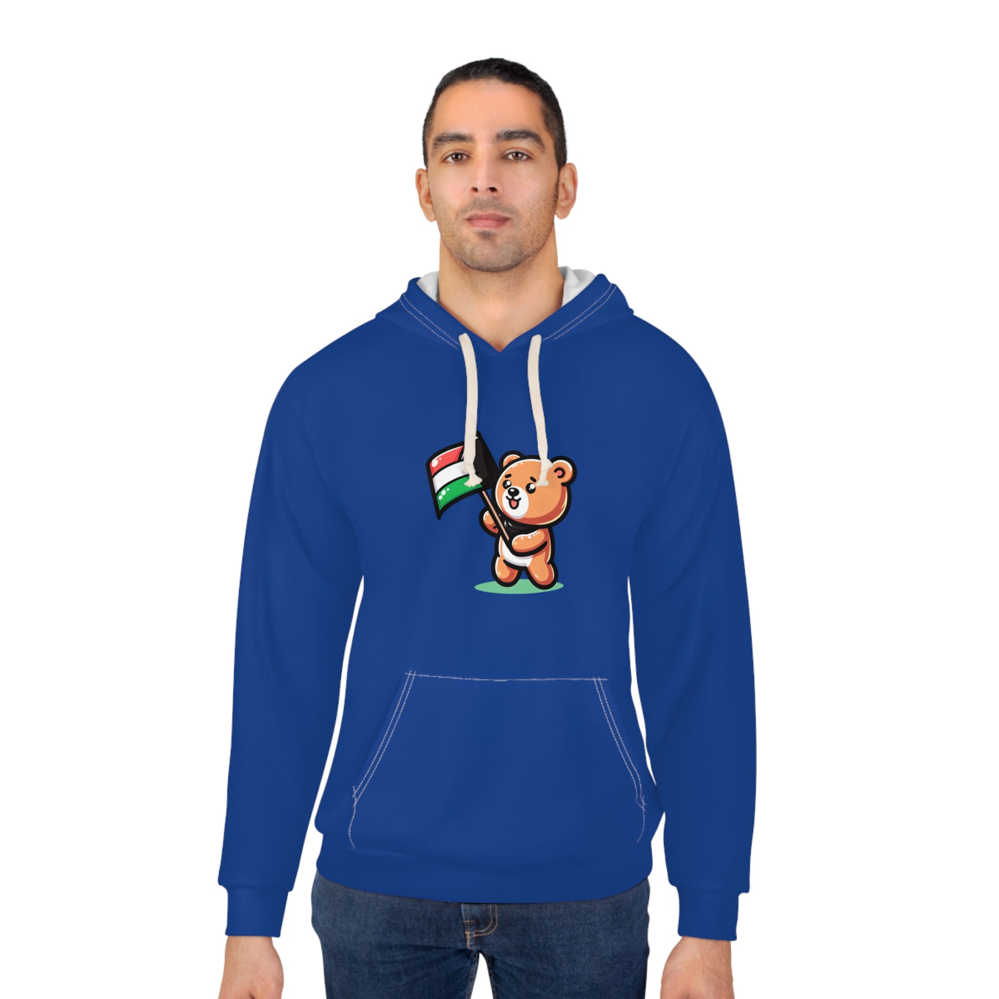 🐻💙 Bear of Solidarity Hoodie – Bold Style, Brave Message